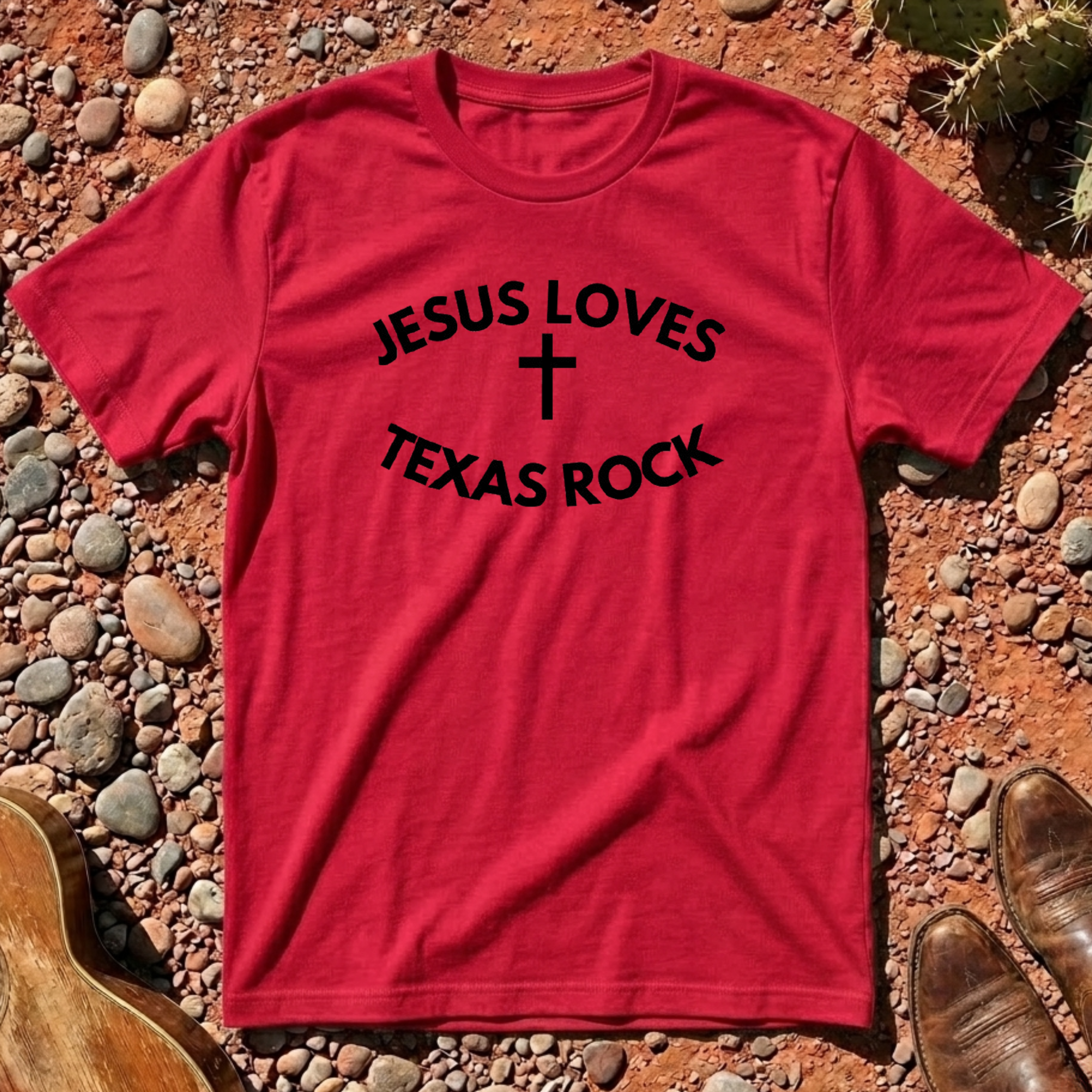 Jesus Loves Texas Rock T-Shirt